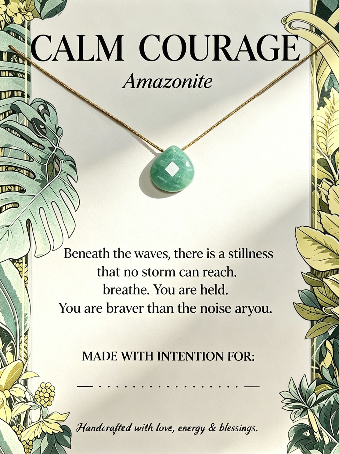 Amazonite Spirit Infused with Light Necklace for Calm Courage