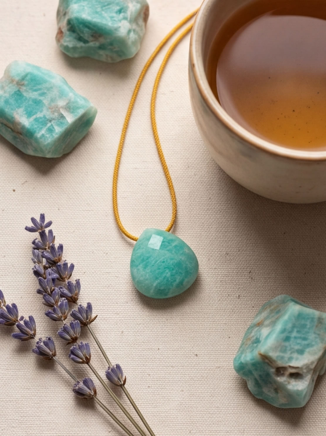 Amazonite Spirit Infused with Light Necklace for Calm Courage