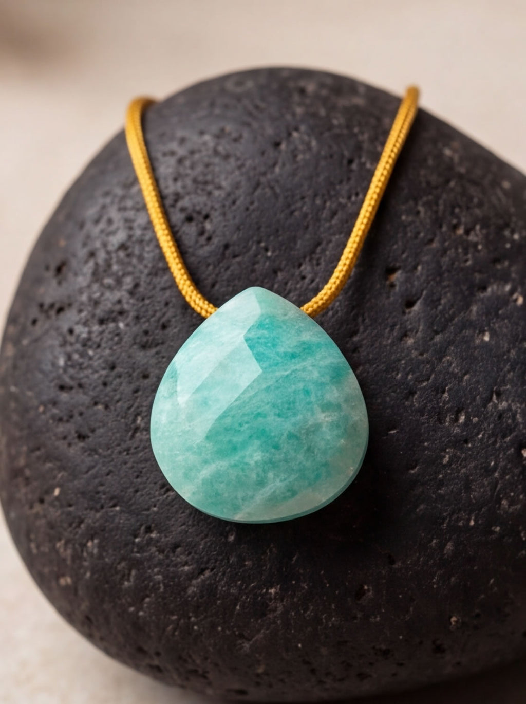 Amazonite Spirit Infused with Light Necklace for Calm Courage