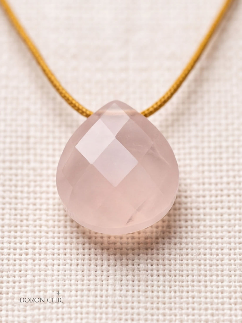 Polished Rose Quartz Necklace, Meet Heart’s Mirror