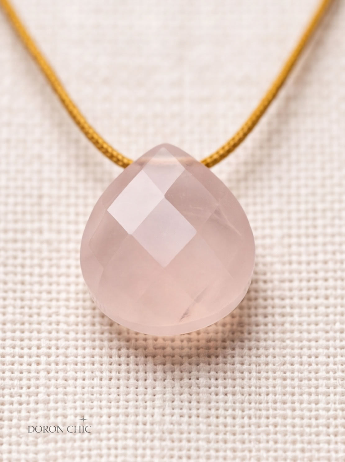 Polished Rose Quartz Necklace, Meet Heart’s Mirror