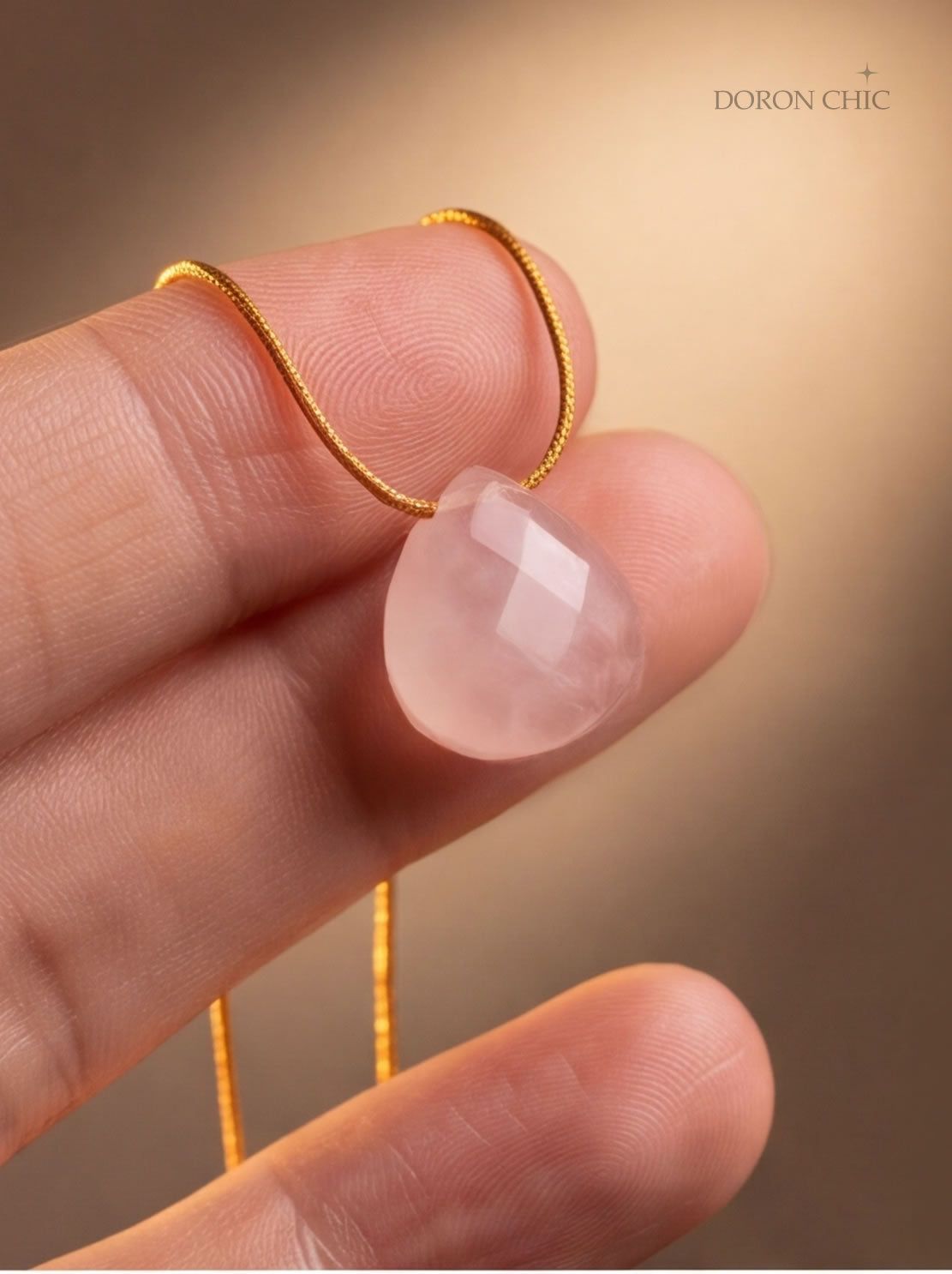 Polished Rose Quartz Necklace, Meet Heart’s Mirror