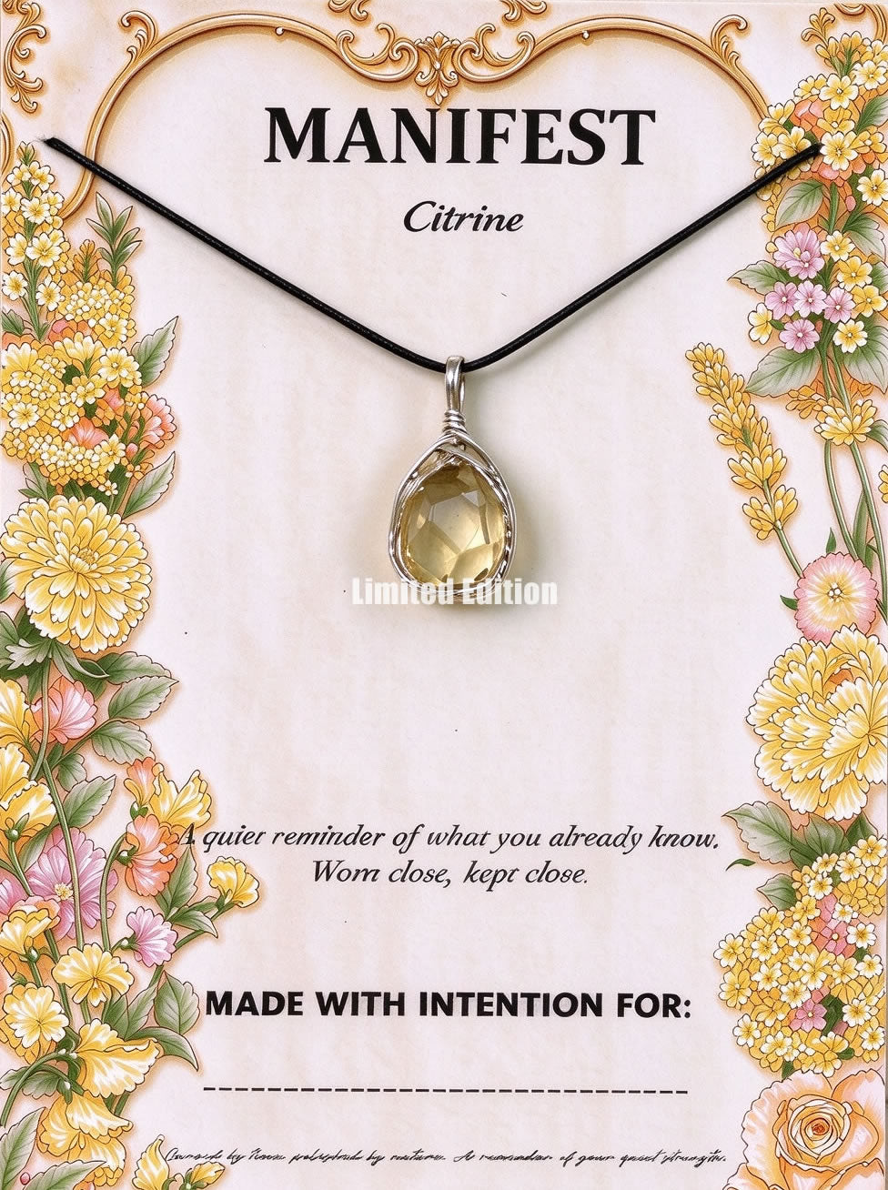 Citrine Handcrafted Lux Necklace For Manifest - Limited Edition