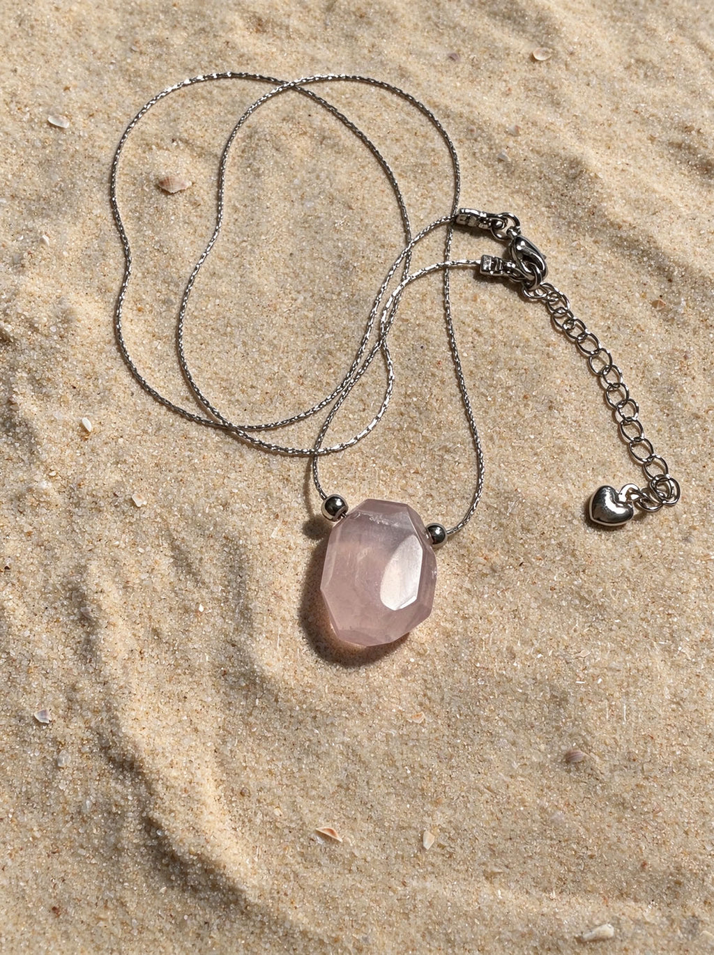 Natural Realm Pink Rose Quartz Necklace for Love's Reflection