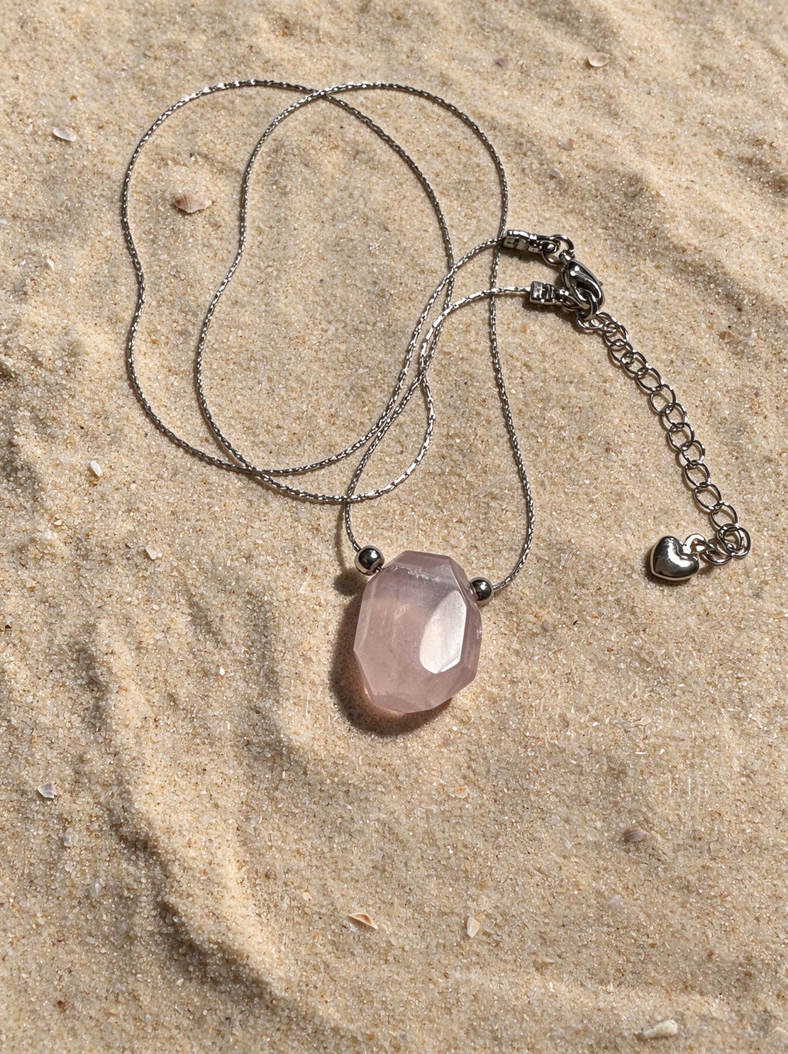 Natural Realm Pink Rose Quartz Necklace for Love's Reflection