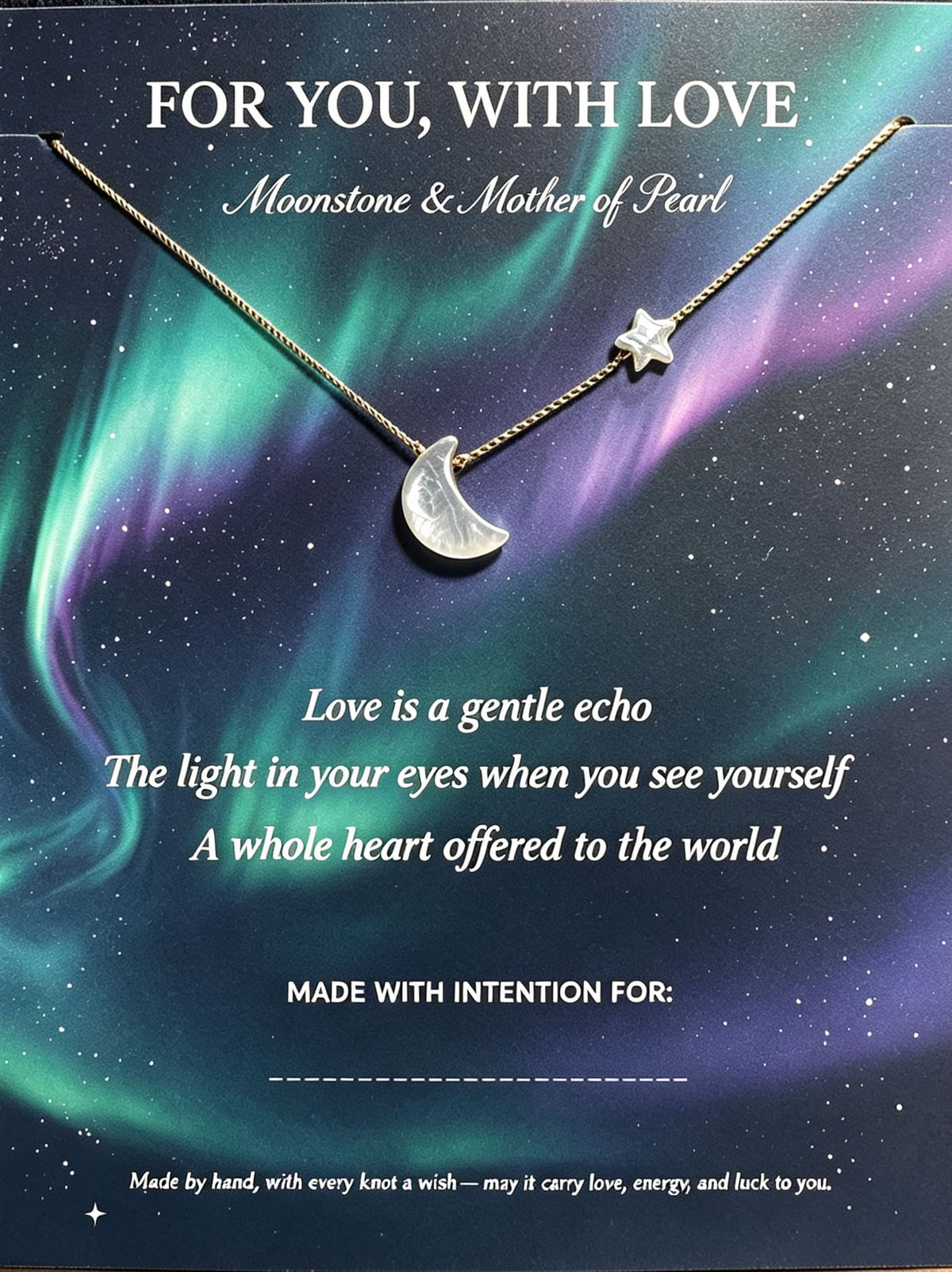 Moonstone For You, With Love Necklace
